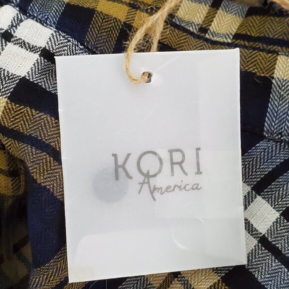 KORI Button Up Plaid Herringbone Casual Western Lightweight Top NEW NWT Size S - Picture 14 of 15